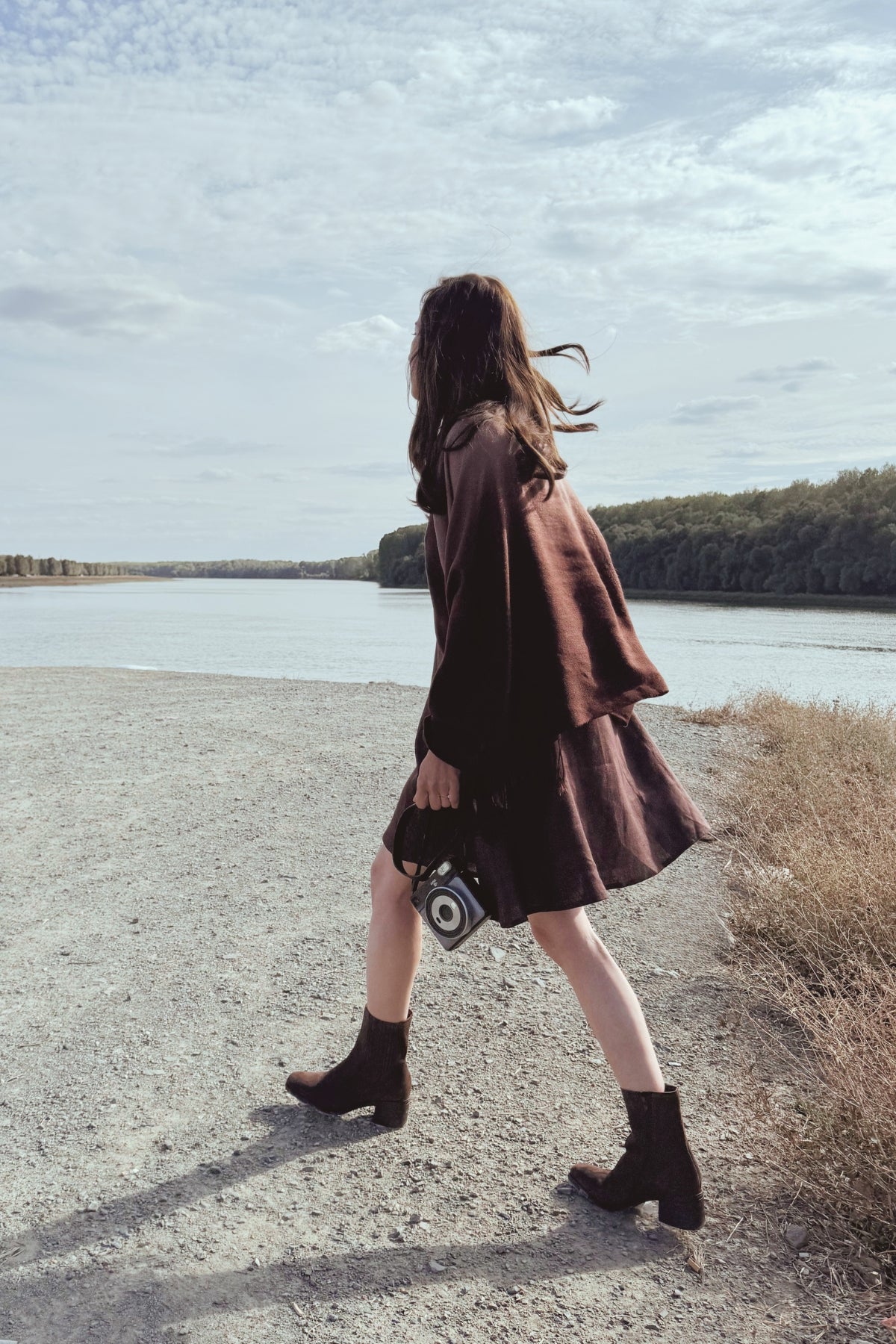 Carol Flared Dress in Dark Chocolate