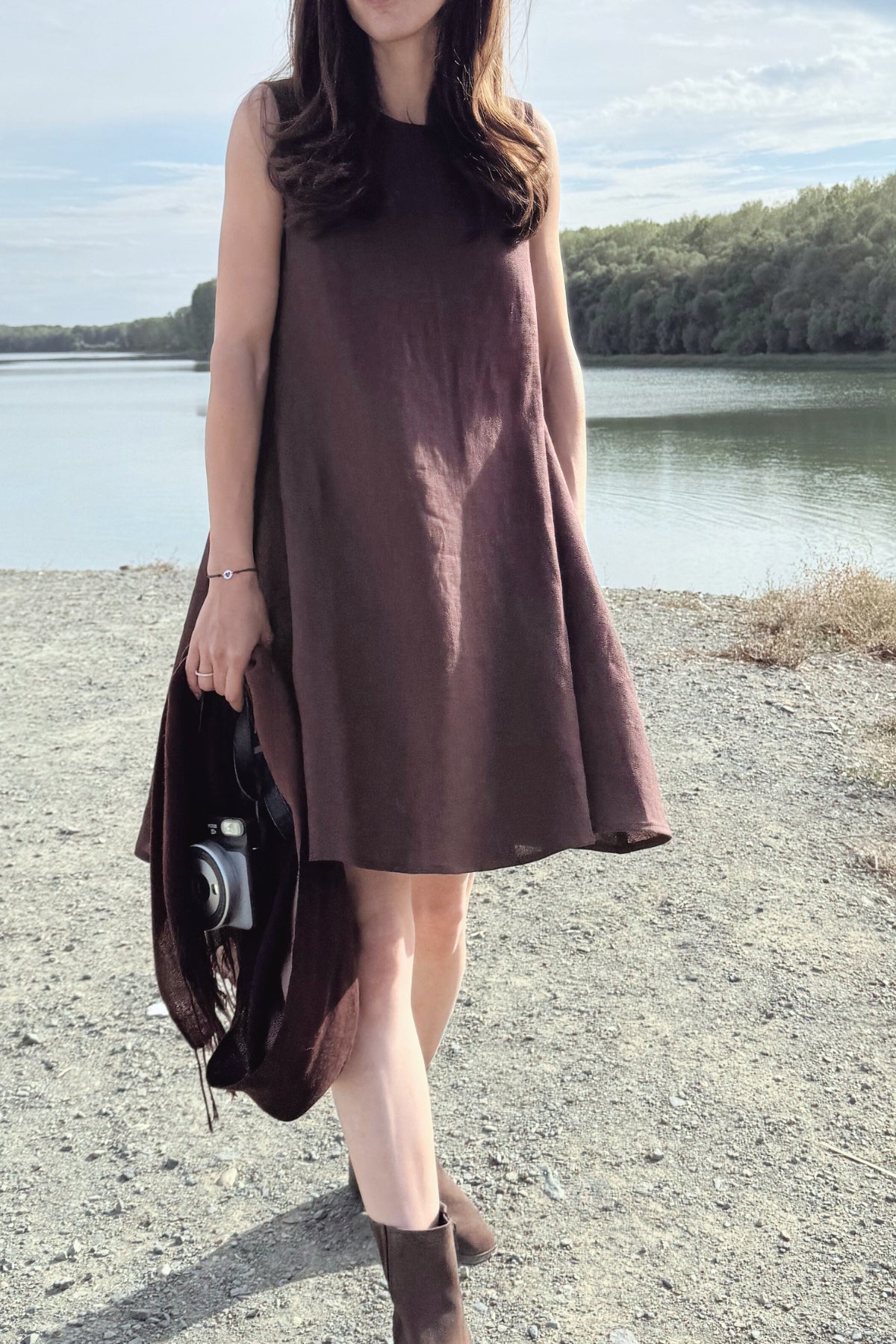 Carol Flared Dress in Dark Chocolate