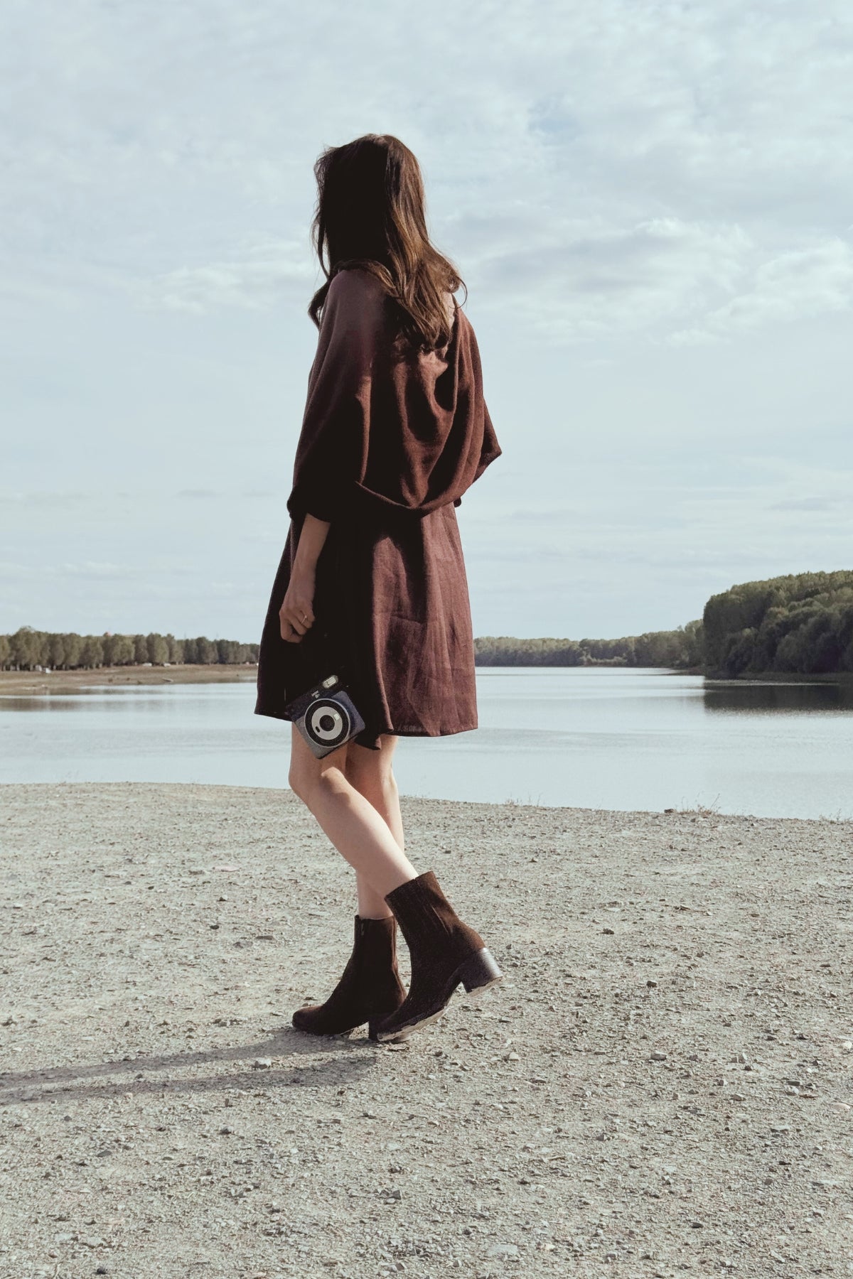 Carol Flared Dress in Dark Chocolate