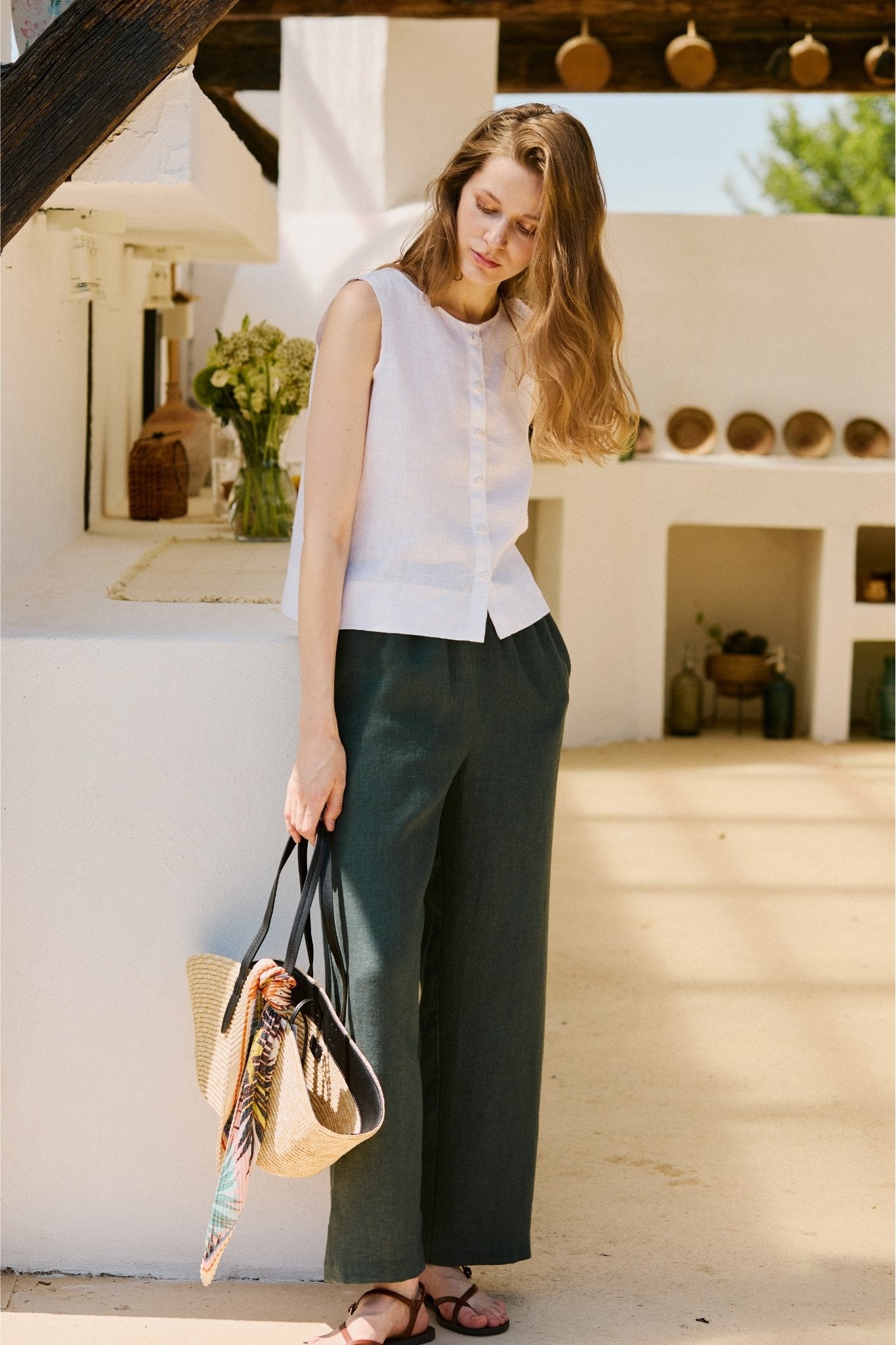 Pantaloni din in Maggie